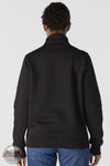 Carhartt 105295 Clarksburg Relaxed Fit Quarter-Zip Mock-Neck Sweatshirt in black models back view