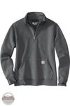 Carhartt 105295 Clarksburg Relaxed Fit Quarter-Zip Mock-Neck Sweatshirt In Charcoal front view
