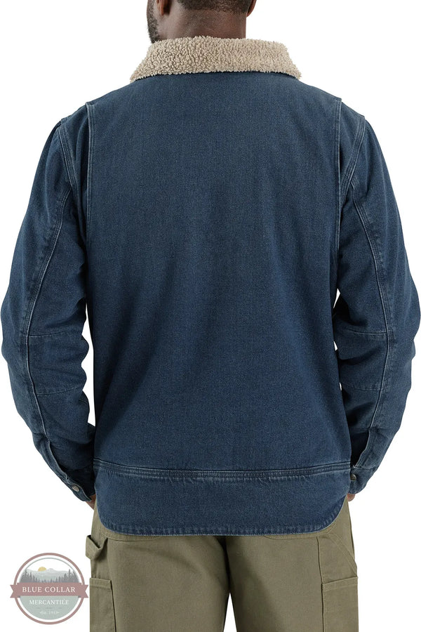Carhartt 106323 H87 Relaxed Fit Denim Sherpa-Lined Jacket - 2 Warmer Rating model back view