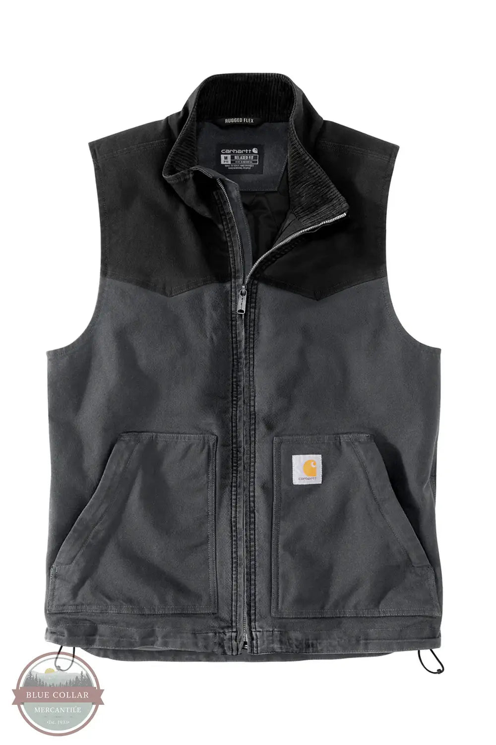 Carhartt 106433 Rugged Flex Relaxed Fit Duck Vest in Black E86, front