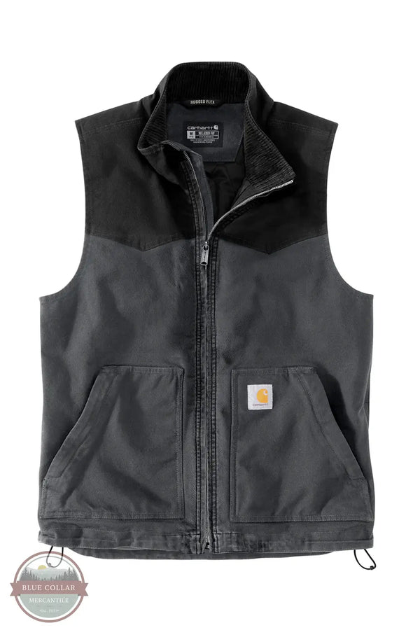 Carhartt 106433 Rugged Flex Relaxed Fit Duck Vest in Black E86, front