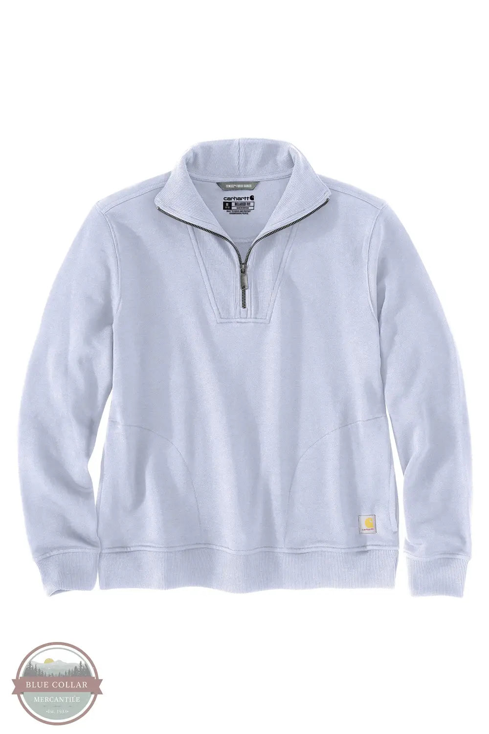 Carhartt 106451 TENCEL™ Fiber Series Relaxed Fit Half-Zip Sweatshirt in lilac, front