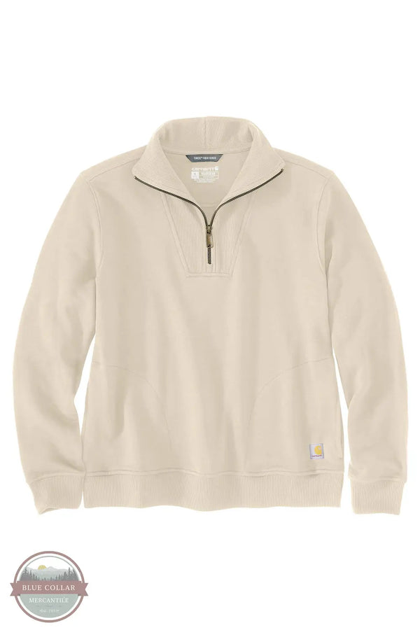 Carhartt 106451 TENCEL™ Fiber Series Relaxed Fit Half-Zip Sweatshirt in oat, front