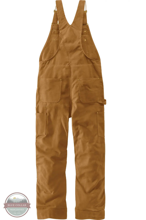 Carhartt 106672 Loose Fit Firm Duck Insulated Bib Overall - 2 Warmer Rating in Carhartt Brown back view