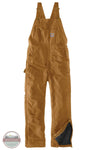 Carhartt 106672 Loose Fit Firm Duck Insulated Bib Overall - 2 Warmer Rating in Carhartt Brown front view
