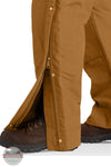 Carhartt 106672 Loose Fit Firm Duck Insulated Bib Overall - 2 Warmer Rating in Carhartt Brown leg zipper detail image