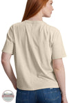 Carhartt 106833-A22 Women's TENCEL Fiber Series Loose Fit Short-Sleeve Script Graphic T-Shirt in Oak Milk Heather back model view