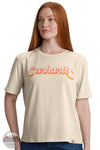Carhartt 106833-A22 Women's TENCEL Fiber Series Loose Fit Short-Sleeve Script Graphic T-Shirt in Oak Milk Heather front on model view