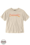 Carhartt 106833-A22 Women's TENCEL Fiber Series Loose Fit Short-Sleeve Script Graphic T-Shirt in Oak Milk Heather front shirt only view
