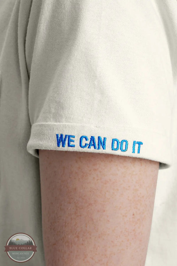 Carhartt 106903-W03 Rosie the Riveter Short Sleeve T-Shirt in Cream sleeve detail "we can do it"