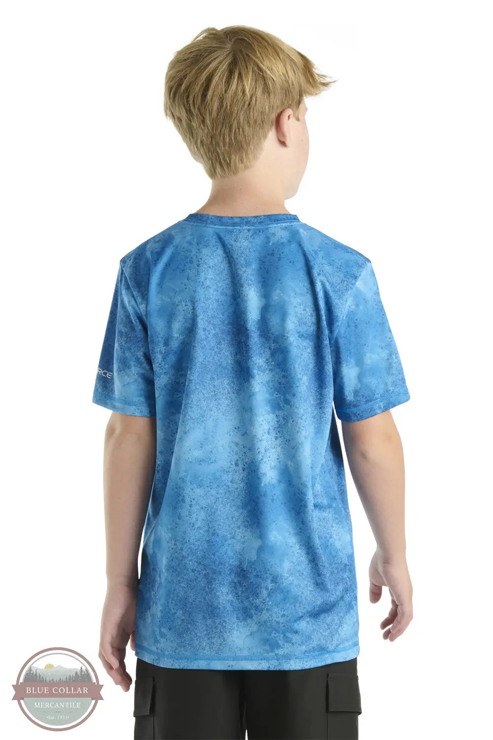 Carhartt CA6697 Force Sun Defender Cloud Camo Short Sleeve T-Shirt in Blue, rear