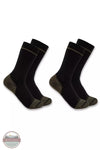 Carhartt SB5552M Midweight Cotton Blend Steel Toe Boot Socks 2-Pack Black Side View. Available in multiple colors