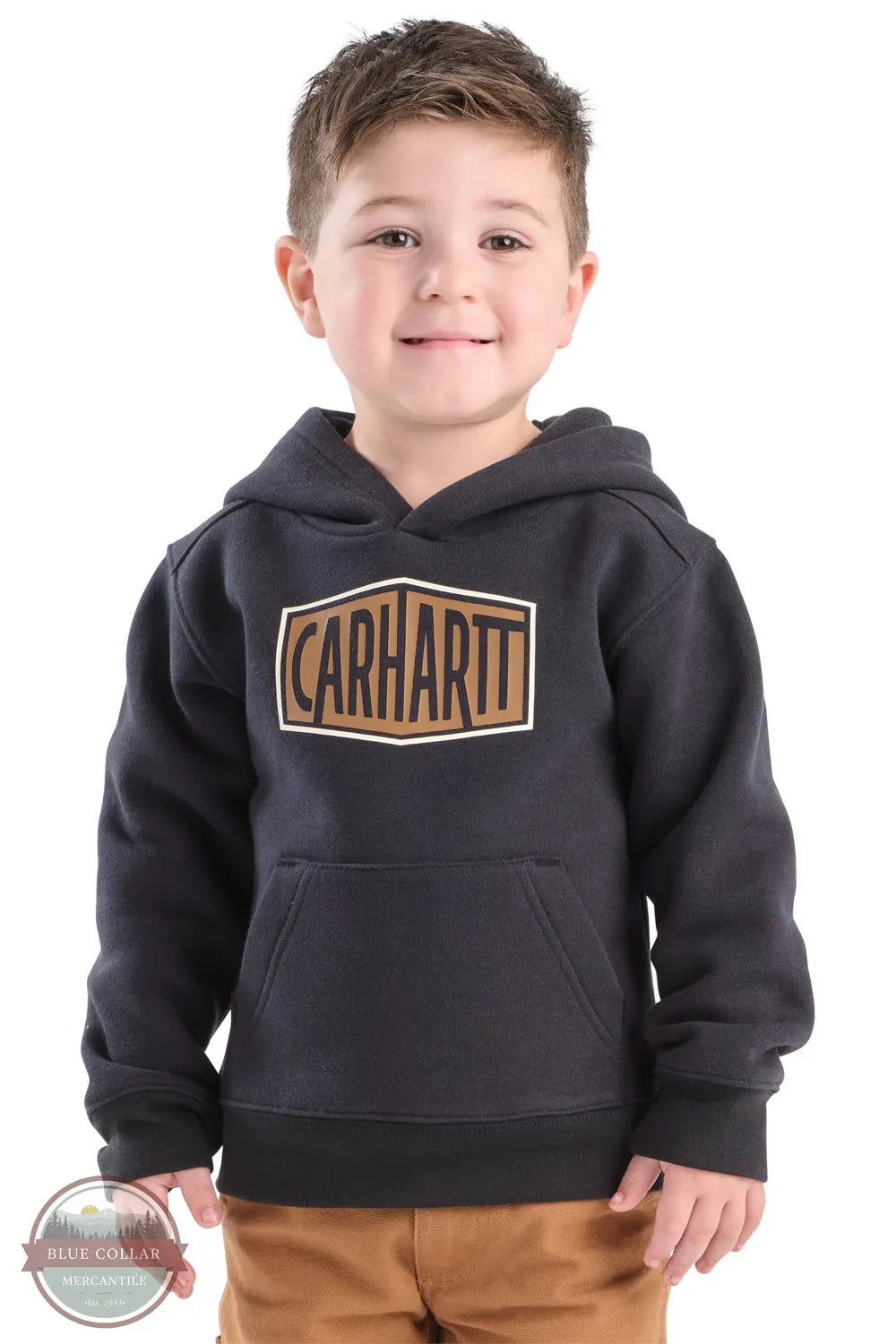 Carhartt CA6775 Boys Long Sleeve Graphic Hoodie K01 toddler model front view