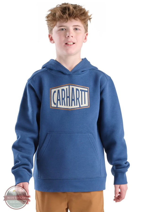 Carhartt CA6775 Boys Long Sleeve Graphic Hoodie N160 youth model front view
