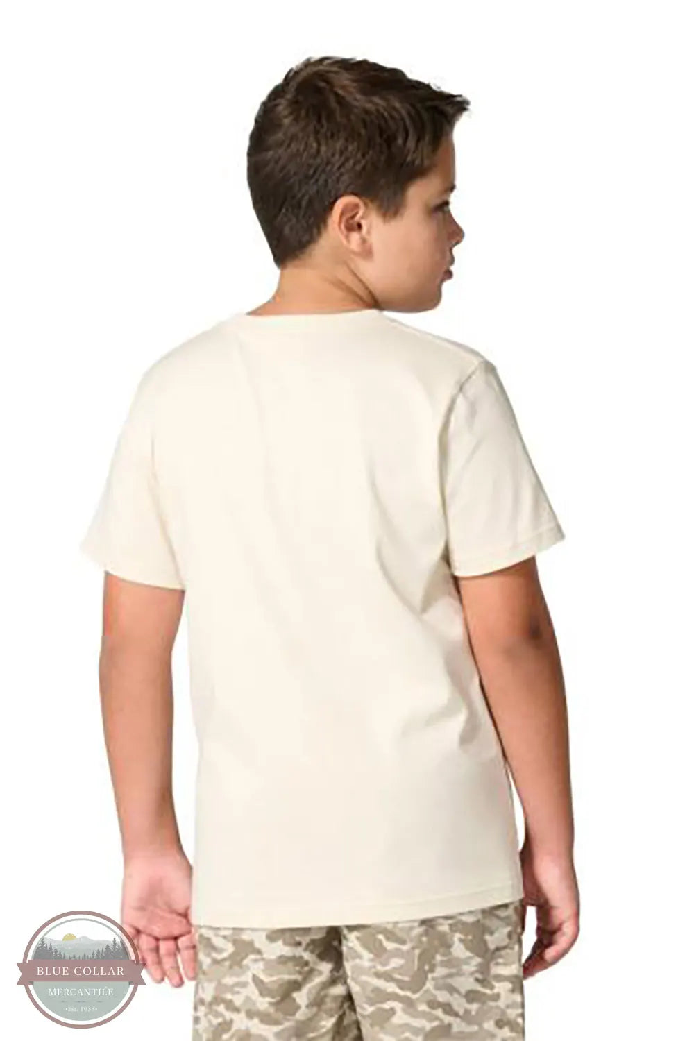 Carhartt CA6805-CA35 Boys Short Sleeve Muddy Jeep Graphic T-Shirt in Cream back view