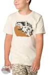 Carhartt CA6805-CA35 Boys Short Sleeve Muddy Jeep Graphic T-Shirt in Cream front view