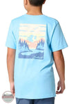 Carhartt CA6809-HS3 Boys Short Sleeve Mountain Landscape T-Shirt in Blue back view