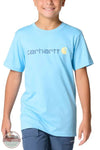 Carhartt CA6809-HS3 Boys Short Sleeve Mountain Landscape T-Shirt in Blue front view