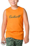 Carhartt CA6816-E152 Boys Sleeveless Outdoor Animals T-Shirt in Orange front view