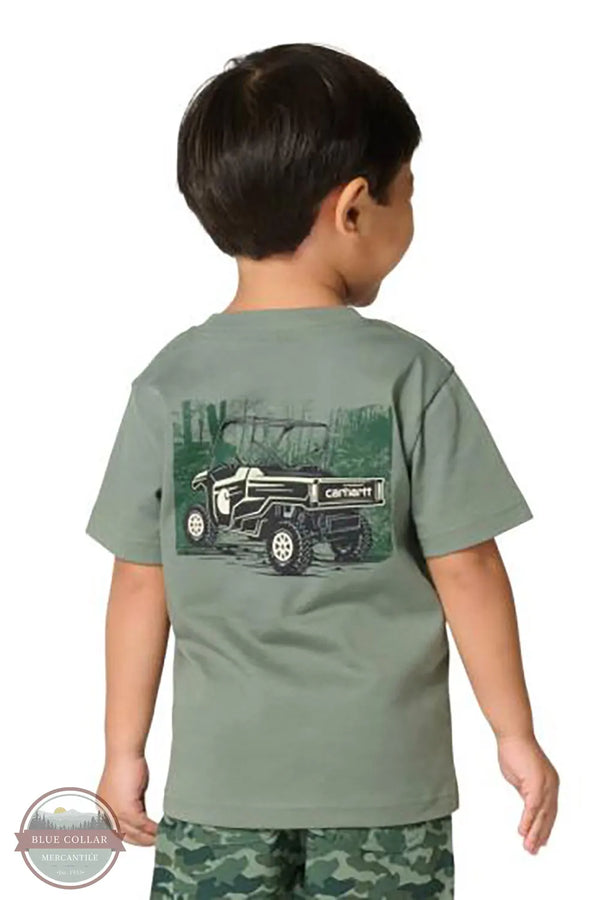 Carhartt CA6834-GN7 Boys Short Sleeve ATV Logo T-Shirt in Green back view