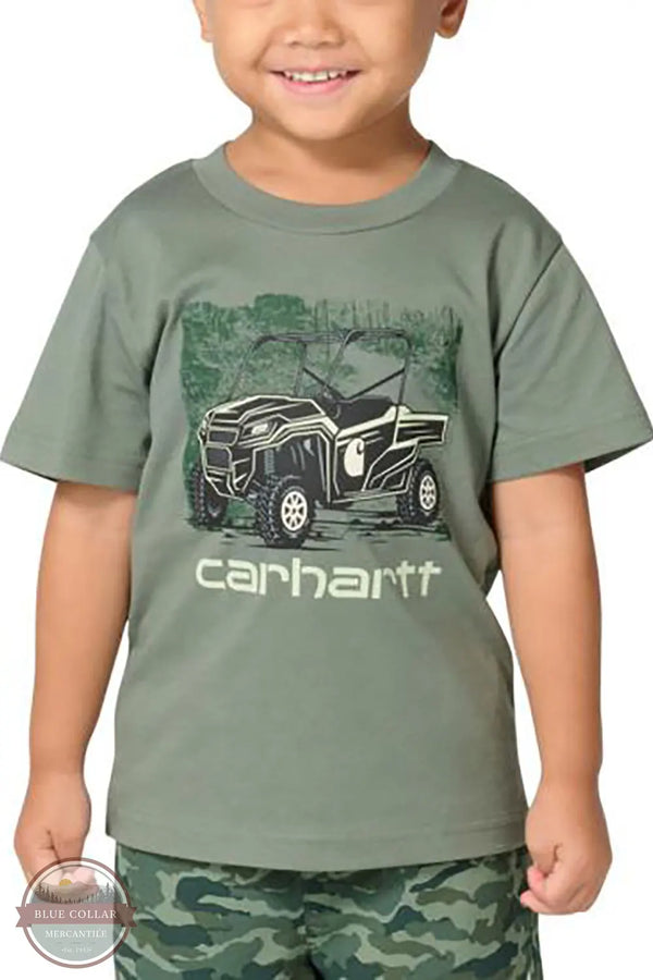 Carhartt CA6834-GN7 Boys Short Sleeve ATV Logo T-Shirt in Green front view