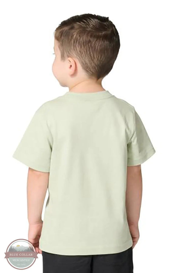 Carhartt CA6836-GN7 Boys Short Sleeve Dog Graphic Logo T-Shirt in Green back view