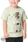 Carhartt CA6836-GN7 Boys Short Sleeve Dog Graphic Logo T-Shirt in Green front view