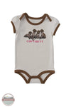 Carhartt CA7189-CA35 Girls Short Sleeve Puppies Bodysuit in Cream front view