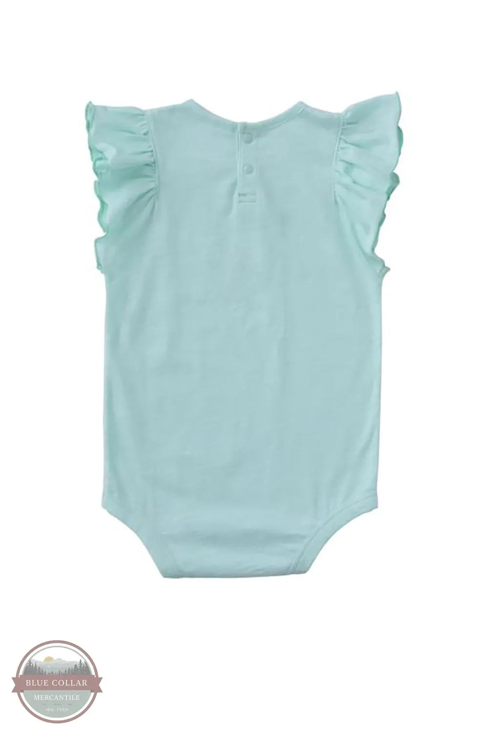Carhartt CA7192-GC7 Girls Short Ruffle Sleeve Bee Bodysuit in Mint back view