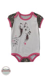 Girls Short Sleeve Camo Deer Bodysuit Carhartt Front view