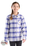 Carhartt CE9160 Girl's Long Sleeve Flannel Plaid Shirt in blue/purple