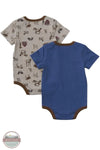Carhartt CG8108-CT57 Boys Short Sleeve Farm Bodysuit 2-Piece Set back view