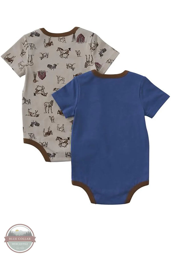 Carhartt CG8108-CT57 Boys Short Sleeve Farm Bodysuit 2-Piece Set back view