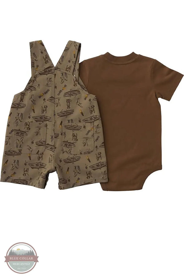 Carhartt CG8112-CT06 Short Sleeve Bodysuit and Canvas Printed Shortall Set back view