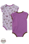 Carhartt CG9963-CP75 Girls Short Sleeve Farm Print Bodysuit 2-Piece Set back view of set