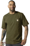 Carhartt K87 Loose Fit Heavyweight Short Sleeve Pocket T-Shirt Fall 25 model front view K87 GL8 Dark Bronzed Green Heather