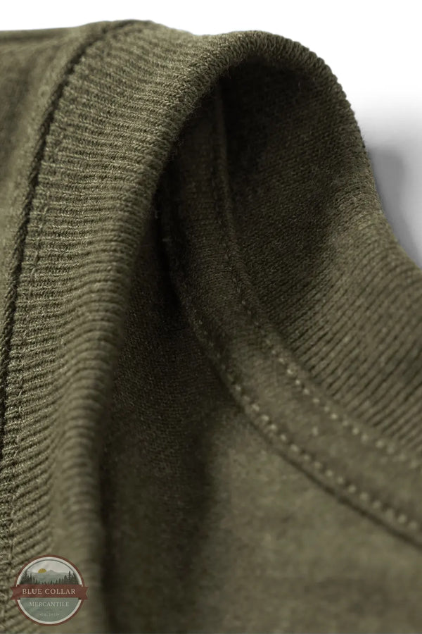 Carhartt K87 Loose Fit Heavyweight Short Sleeve Pocket T-Shirt Fall 25 neck detail view K87 GL8 Dark Bronzed Green Heather