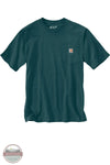Carhartt K87 Loose Fit Heavyweight Short Sleeve Pocket T-Shirt Fall 25 front view K87 GM2 Greenstone Heather
