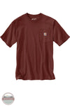 Carhartt K87 Loose Fit Heavyweight Short Sleeve Pocket T-Shirt Fall 25 front view K87 RD6 dark spice red