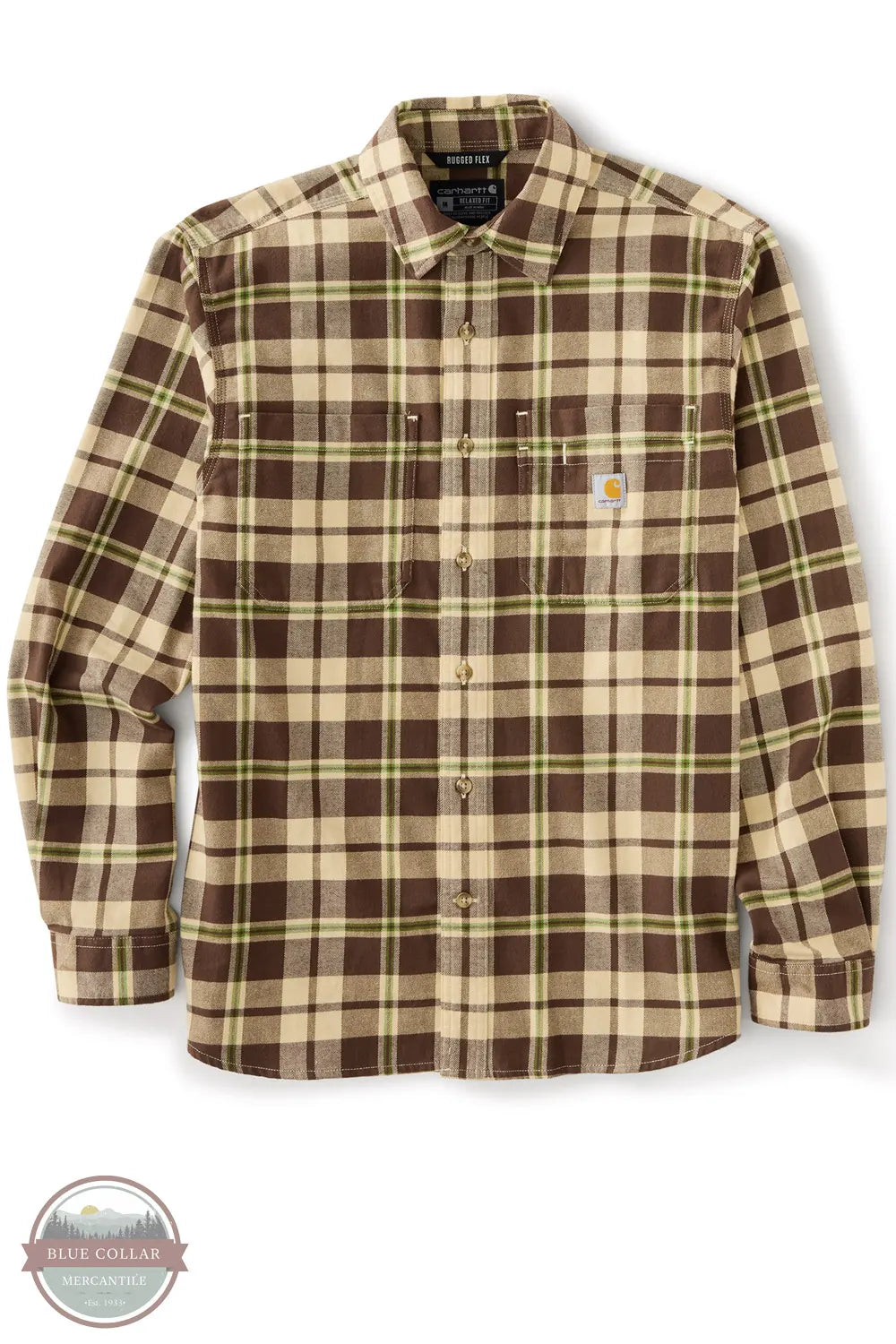 Carhartt 107010-EE6 Rugged Flex Relaxed Fit Midweight Flannel Long-Sleeve Plaid Shirt