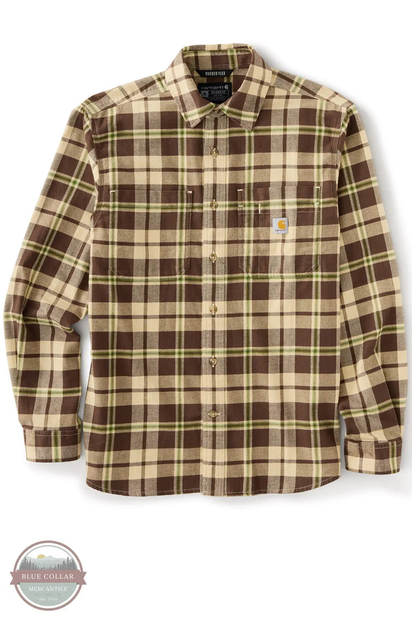 Carhartt 107010-EE6 Rugged Flex Relaxed Fit Midweight Flannel Long-Sleeve Plaid Shirt