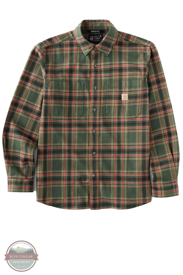 Carhartt 107010-GS8 Rugged Flex Relaxed Fit Midweight Flannel Long-Sleeve Plaid Shirt