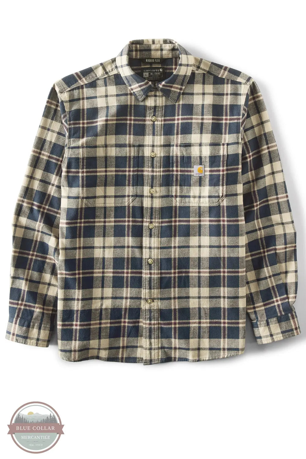 Carhartt 107010-I26 Rugged Flex Relaxed Fit Midweight Flannel Long-Sleeve Plaid Shirt