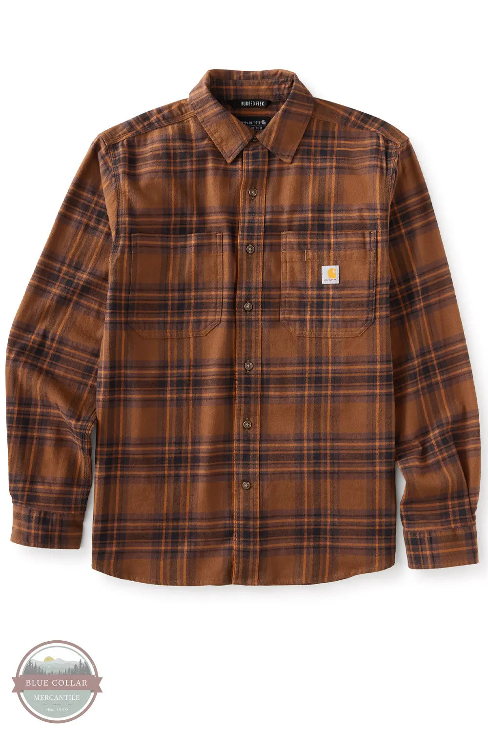 Carhartt 107010-RDK Rugged Flex Relaxed Fit Midweight Flannel Long-Sleeve Plaid Shirt