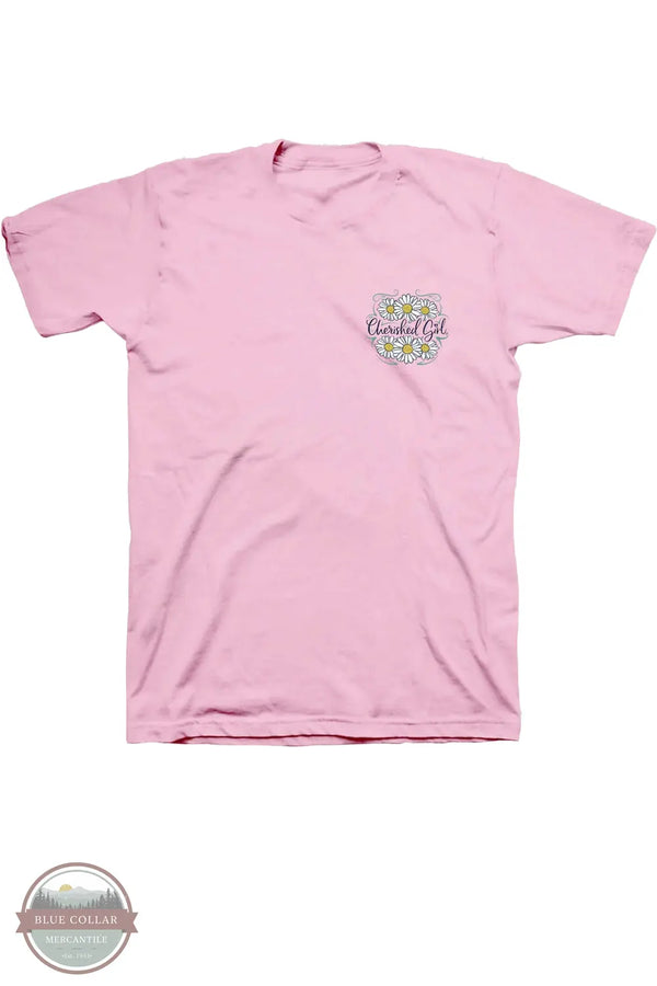 Kerusso CGA4557 Cherished Girl Women's Strength Boots T-Shirt in Pink front view of shirt with chest imprint