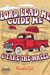 Kerusso CGA5028 Cherished Girl Women's Lead Me Truck T-Shirt close up of main imprint on back of shirt