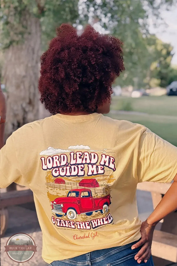 Kerusso CGA5028 Cherished Girl Women's Lead Me Truck T-Shirt lifestyle image on woman in the park