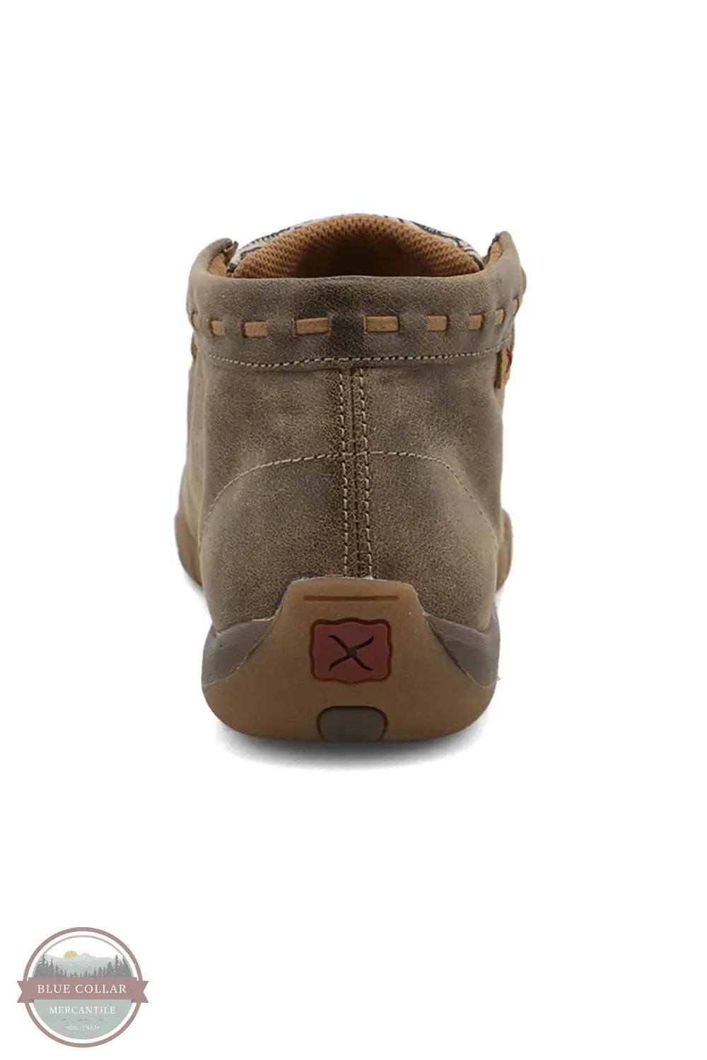 Twisted X WDM0080 Floral Tooled Print Chukka Driving Moccasin back heel view