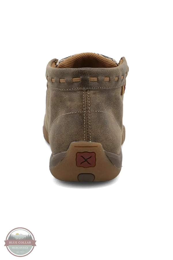 Twisted X WDM0080 Floral Tooled Print Chukka Driving Moccasin back heel view