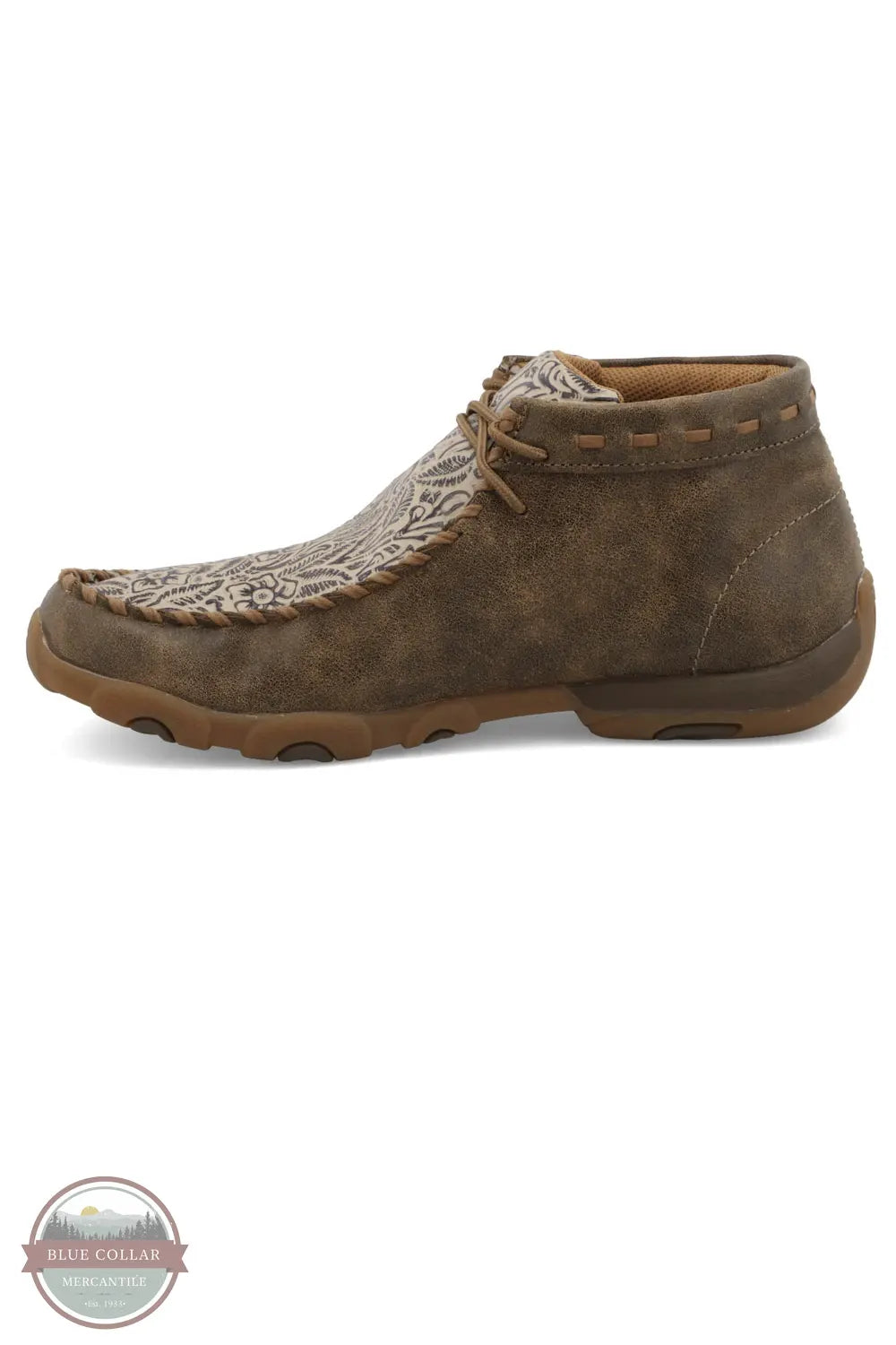 Twisted X WDM0080 Floral Tooled Print Chukka Driving Moccasin side view